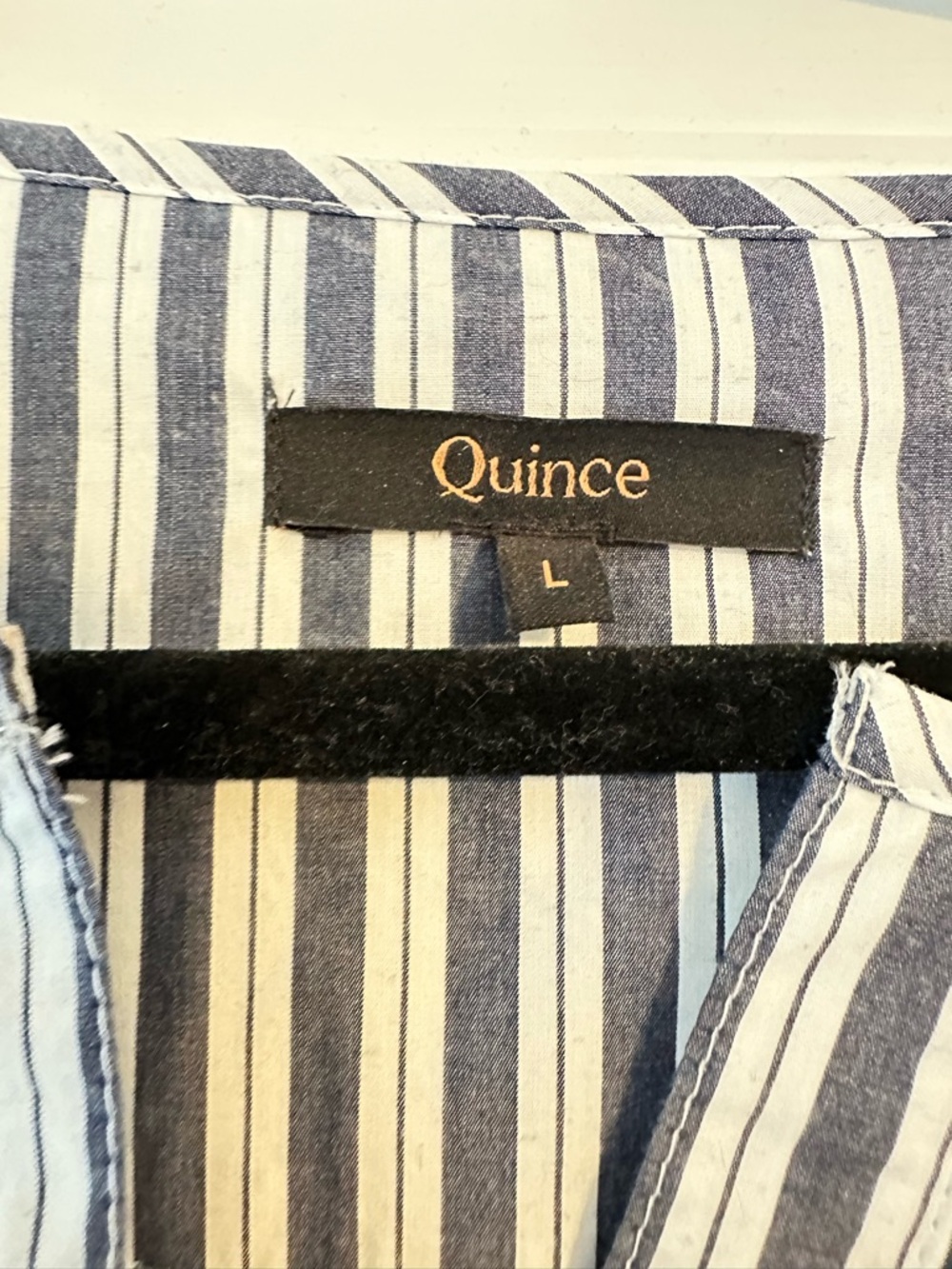 Quince Navy and White Striped Maxi Dress - Picture 3 of 6